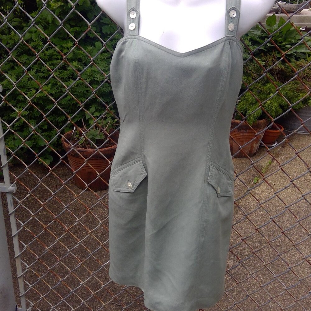 Georges Marciano Sage Knee Mini Length Tank Strap Cotton Dress Size 8